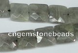 CLB201 15.5 inches 14*14mm faceted square labradorite beads