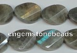 CLB202 15.5 inches 15*20mm faceted & twisted oval labradorite beads