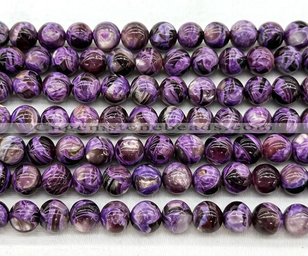 CLB2022 15 inches 10mm round purple lepidolite gemstone beads