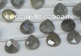 CLB203 Top-drilled 8*8mm briolette labradorite gemstone beads