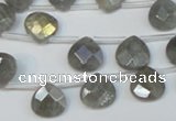 CLB204 Top-drilled 10*10mm briolette labradorite gemstone beads