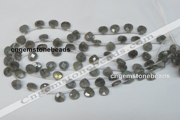 CLB204 Top-drilled 10*10mm briolette labradorite gemstone beads