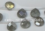 CLB205 Top-drilled 12*12mm briolette labradorite gemstone beads