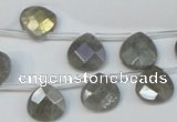 CLB205 Top-drilled 12*12mm briolette labradorite gemstone beads