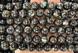 CLB2062 15 inches 10mm round black lepidolite gemstone beads