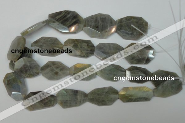 CLB207 15.5 inches 20-30mm*30-38mm faceted freeform labradorite beads