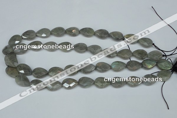 CLB209 15.5 inches 12*16mm faceted flat teardrop labradorite beads