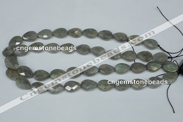 CLB210 15.5 inches 15*20mm faceted flat teardrop labradorite beads