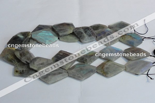 CLB215 15.5 inches 20*30mm - 30*40mm faceted freeform labradorite beads