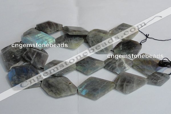 CLB216 15.5 inches 25*35mm - 35*45mm faceted freeform labradorite beads