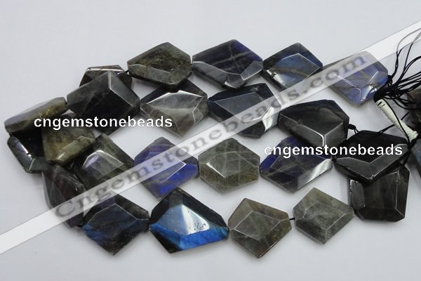 CLB218 15.5 inches 25*30mm - 30*40mm faceted freeform labradorite beads