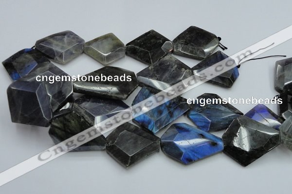 CLB219 15.5 inches 30*35mm - 40*45mm faceted freeform labradorite beads