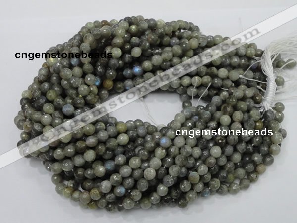 CLB22 15.5 inches 8mm faceted round labradorite gemstone beads