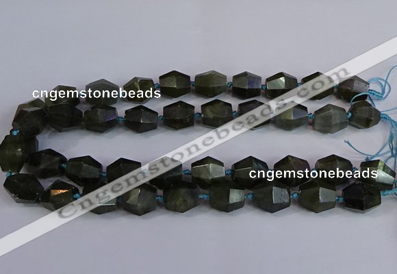 CLB233 15.5 inches 13*15mm - 15*17mm faceted nuggets labradorite beads