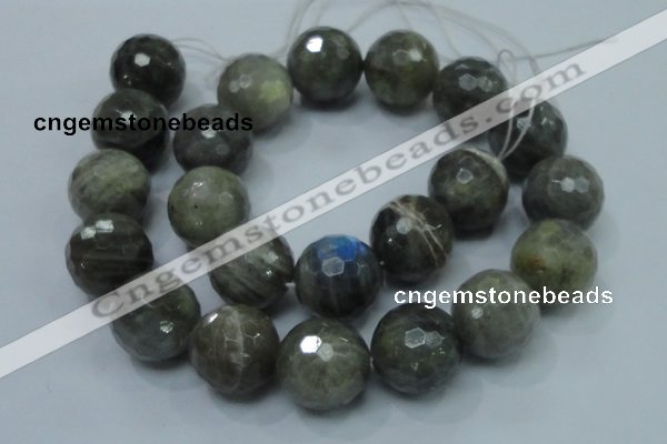 CLB26 15.5 inches 18mm faceted round labradorite gemstone beads