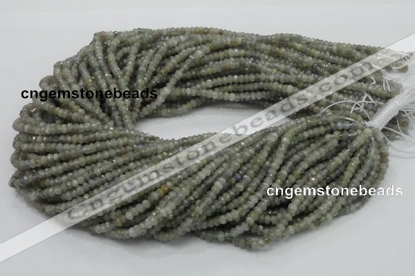 CLB27 15.5 inches 3*4mm faceted rondelle labradorite gemstone beads