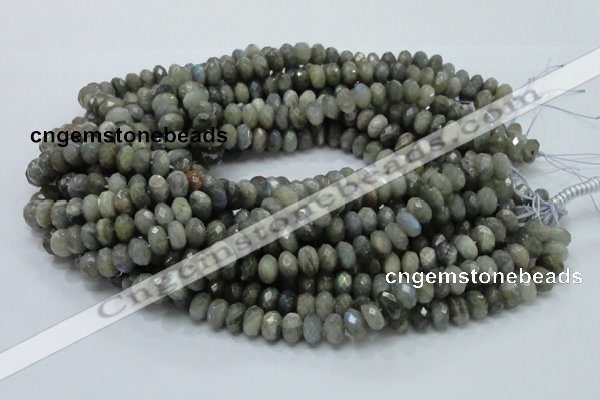 CLB30 15.5 inches 6*10mm faceted rondelle labradorite gemstone beads