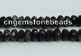 CLB303 15.5 inches 5*8mm faceted rondelle black labradorite beads