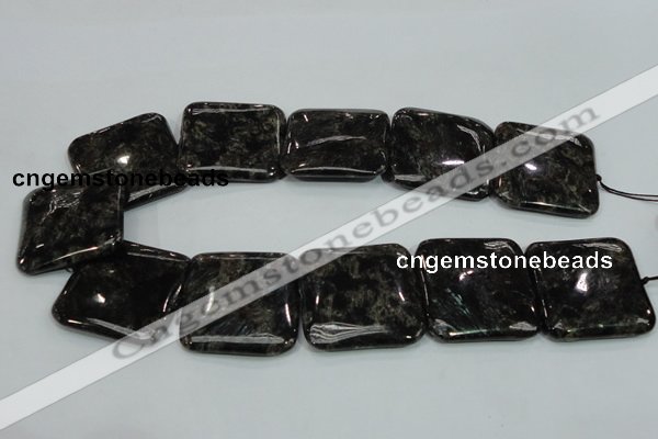 CLB308 15.5 inches 35*35mm square black labradorite gemstone beads