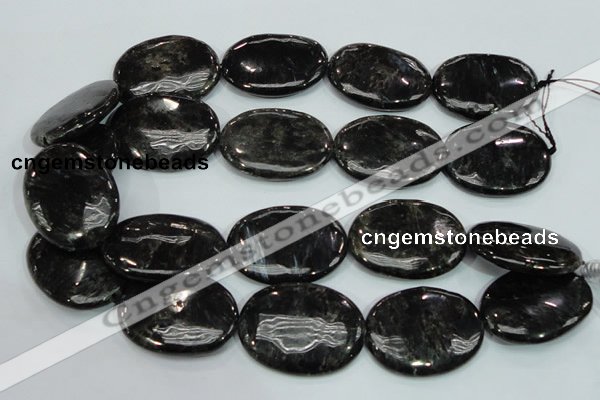 CLB314 15.5 inches 30*40mm oval black labradorite gemstone beads