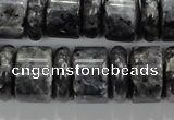 CLB320 15.5 inches 6*18mm & 12*18mm rondelle black labradorite beads