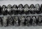 CLB323 15.5 inches 7*14mm faceted rondelle black labradorite beads