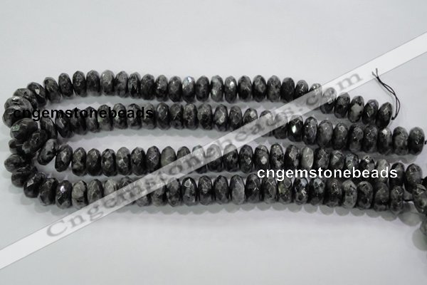 CLB323 15.5 inches 7*14mm faceted rondelle black labradorite beads