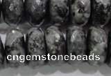 CLB324 15.5 inches 12*20mm faceted rondelle black labradorite beads