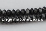 CLB330 15.5 inches 5*8mm faceted rondelle black labradorite beads