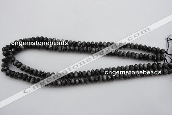 CLB330 15.5 inches 5*8mm faceted rondelle black labradorite beads