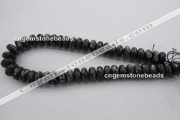 CLB331 15.5 inches 8*16mm faceted rondelle black labradorite beads