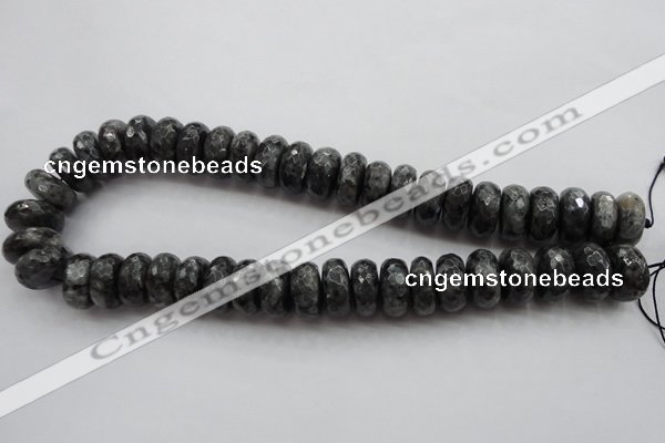 CLB332 15.5 inches 10*18mm faceted rondelle black labradorite beads