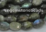 CLB35 15.5 inches 10*14mm faceted rice labradorite gemstone beads