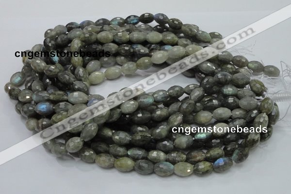 CLB35 15.5 inches 10*14mm faceted rice labradorite gemstone beads