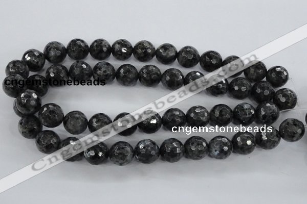 CLB363 15.5 inches 12mm faceted round black labradorite beads wholesale