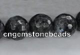 CLB365 15.5 inches 16mm faceted round black labradorite beads wholesale