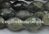 CLB37 15.5 inches 13*18mm faceted rice labradorite gemstone beads