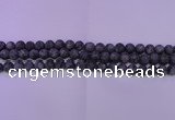 CLB371 15.5 inches 6mm round matte black labradorite beads