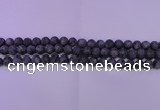 CLB371 15.5 inches 6mm round matte black labradorite beads