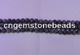 CLB374 15.5 inches 12mm round matte black labradorite beads