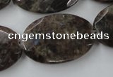 CLB416 15.5 inches 20*30mm faceted oval grey labradorite beads