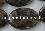 CLB417 15.5 inches 25*35mm faceted oval grey labradorite beads