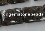 CLB425 15.5 inches 18*25mm faceted rectangle grey labradorite beads