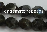 CLB454 15 inches 12mm faceted nuggets labradorite gemstone beads