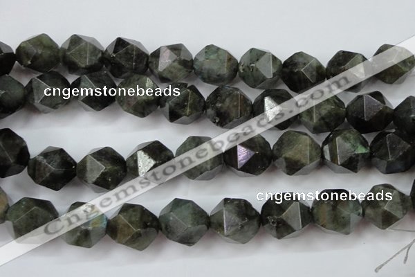 CLB457 15 inches 18mm faceted nuggets labradorite gemstone beads