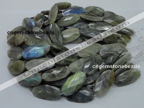 CLB48 15.5 inches 20*40mm faceted oval labradorite gemstone beads