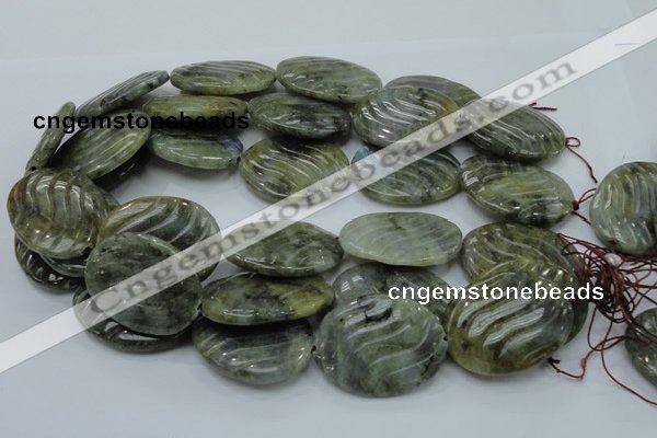 CLB50 15.5 inches 30*40mm carved oval labradorite gemstone beads