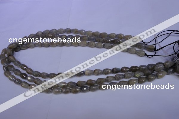 CLB501 15.5 inches 6*10mm faceted teardrop labradorite beads