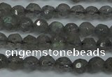 CLB510 15.5 inches 4mm faceted round labradorite gemstone beads