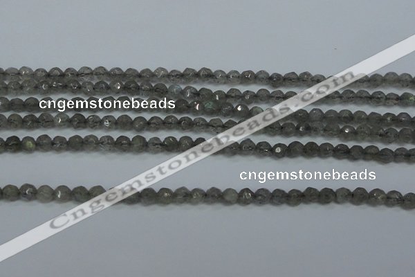 CLB510 15.5 inches 4mm faceted round labradorite gemstone beads